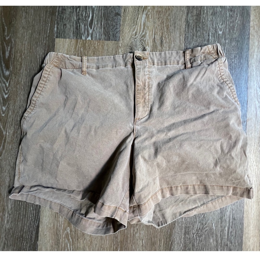 Old Navy Everyday Shorts Womens XL‎ Tan Khaki Elastic Back Chino Casual 2086